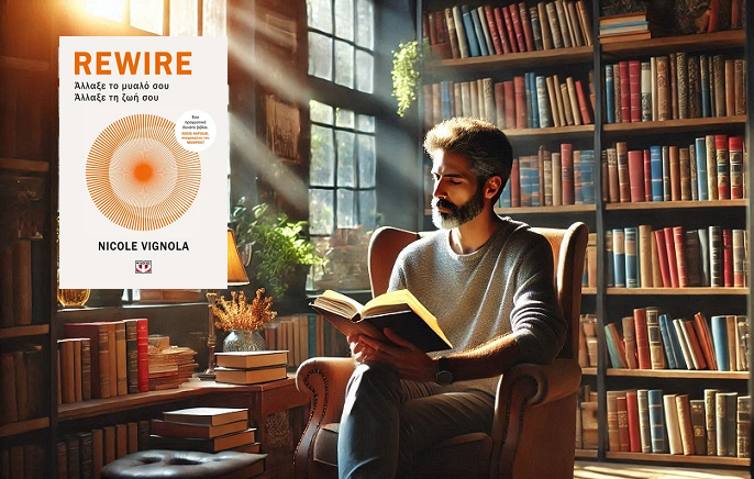 «Rewire: Άλλαξε το μυαλό σου – άλλαξε τη ζωή σου» της Nicole Vignola, στην προθήκη της αυλής μας