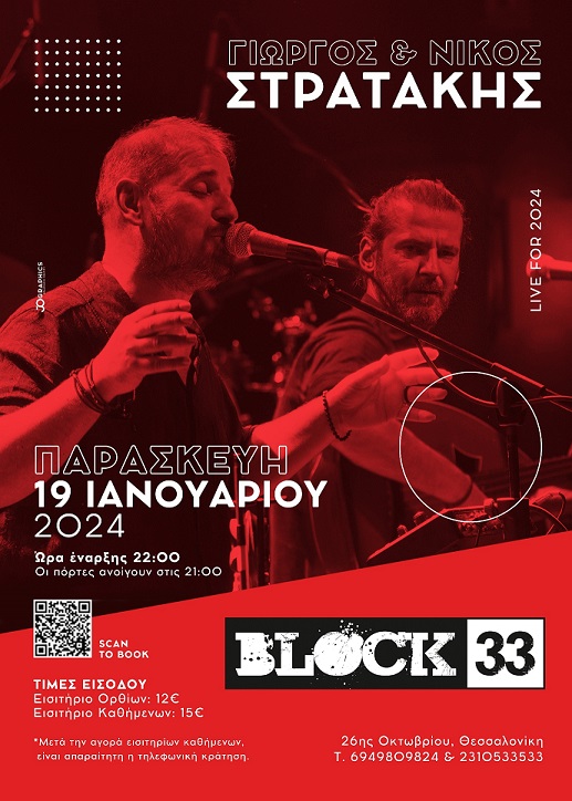 Ο Γιώργος και ο Νίκος Στρατάκης στο Block 33, στη Θεσσαλονίκη