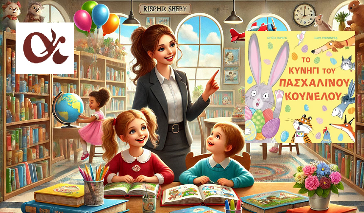 «Το κυνήγι του Πασχαλινού Κούνελου» της Στέισι Γκρεγκ, στην προθήκη της αυλής μας