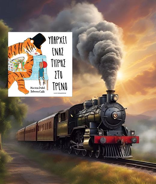 «Υπάρχει ένας τίγρης στο τρένο» της Mariesa Dulak, στην προθήκη της αυλής μας